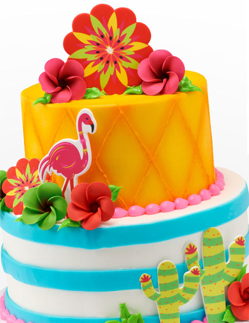 Flamingo Stacked Cake