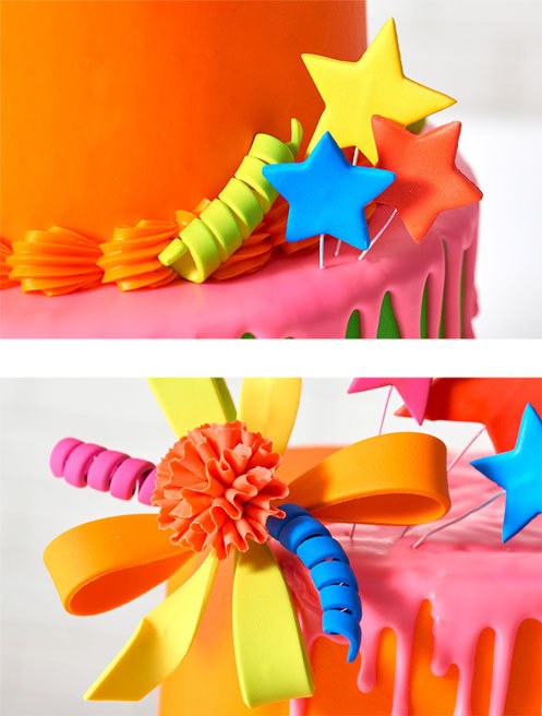 Gum Paste Stars Curls Closeup