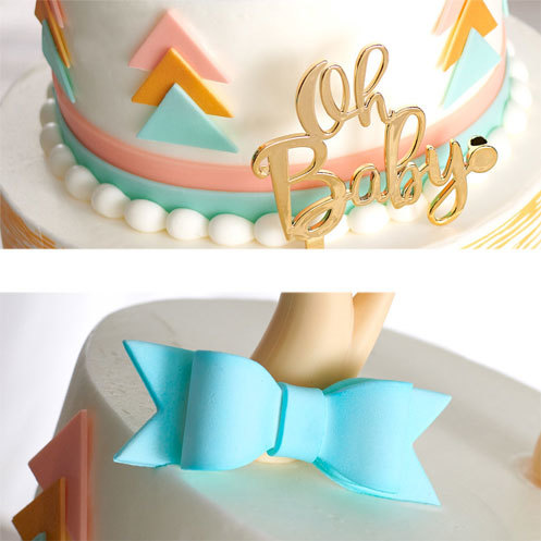 Oh Baby Blue Bow Closeup