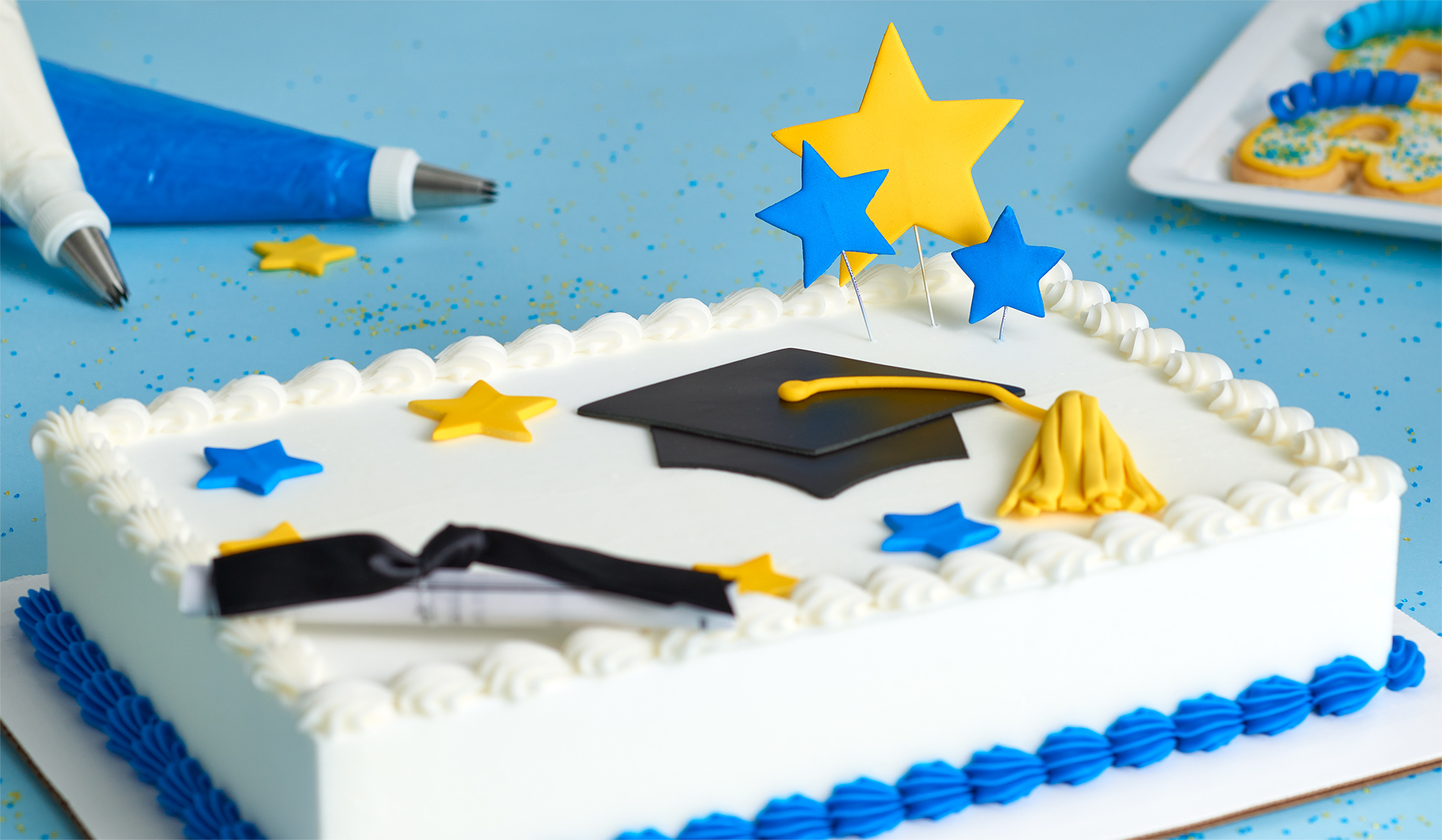 Gum Paste, Graduation, Stars, Cake
