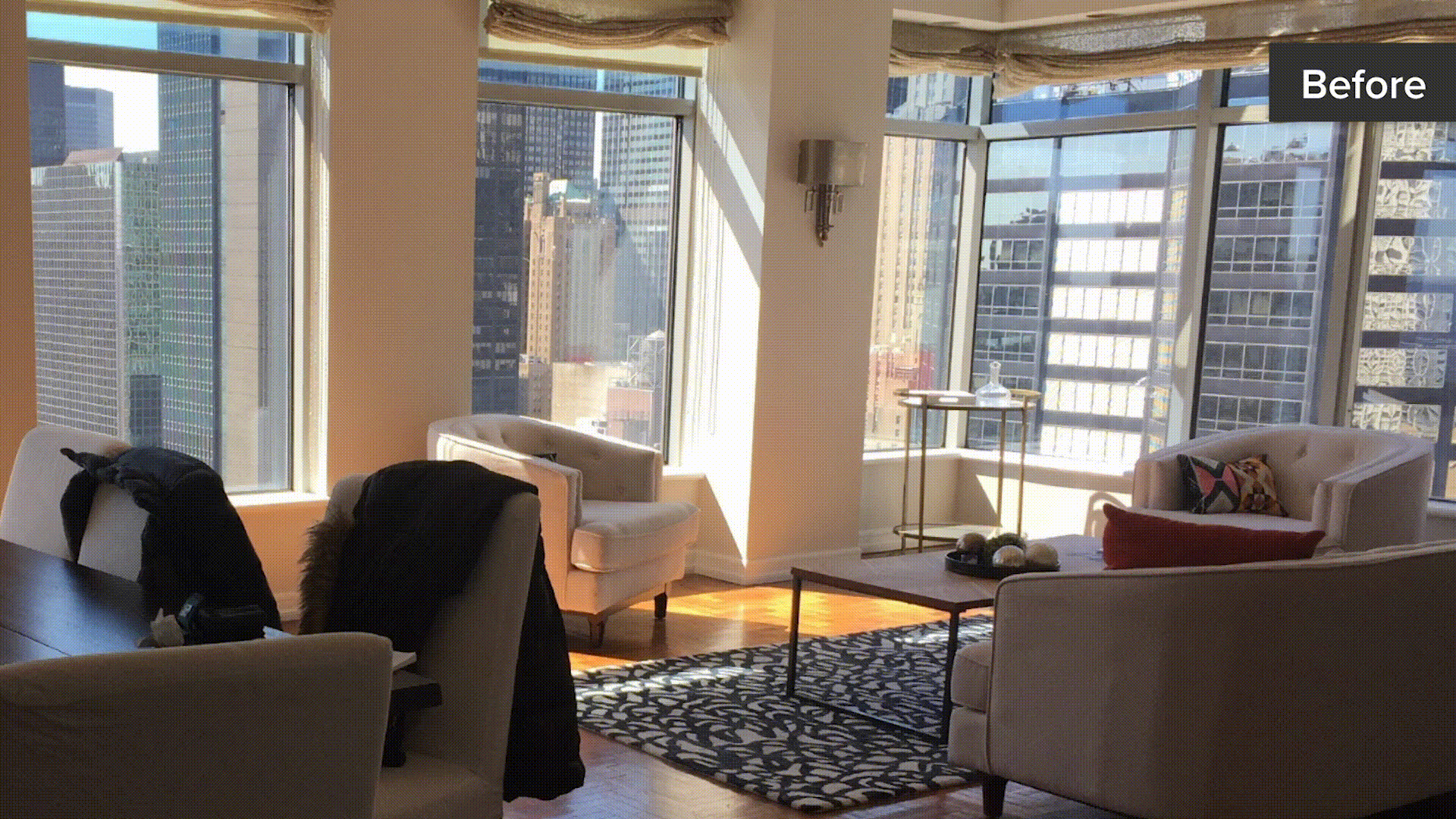 Before and after room transformation