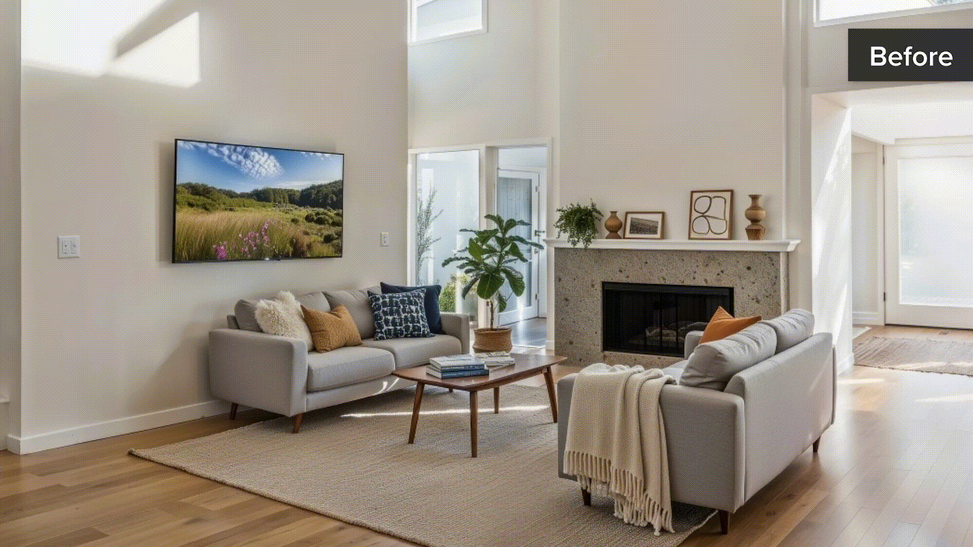 Before and after room transformation