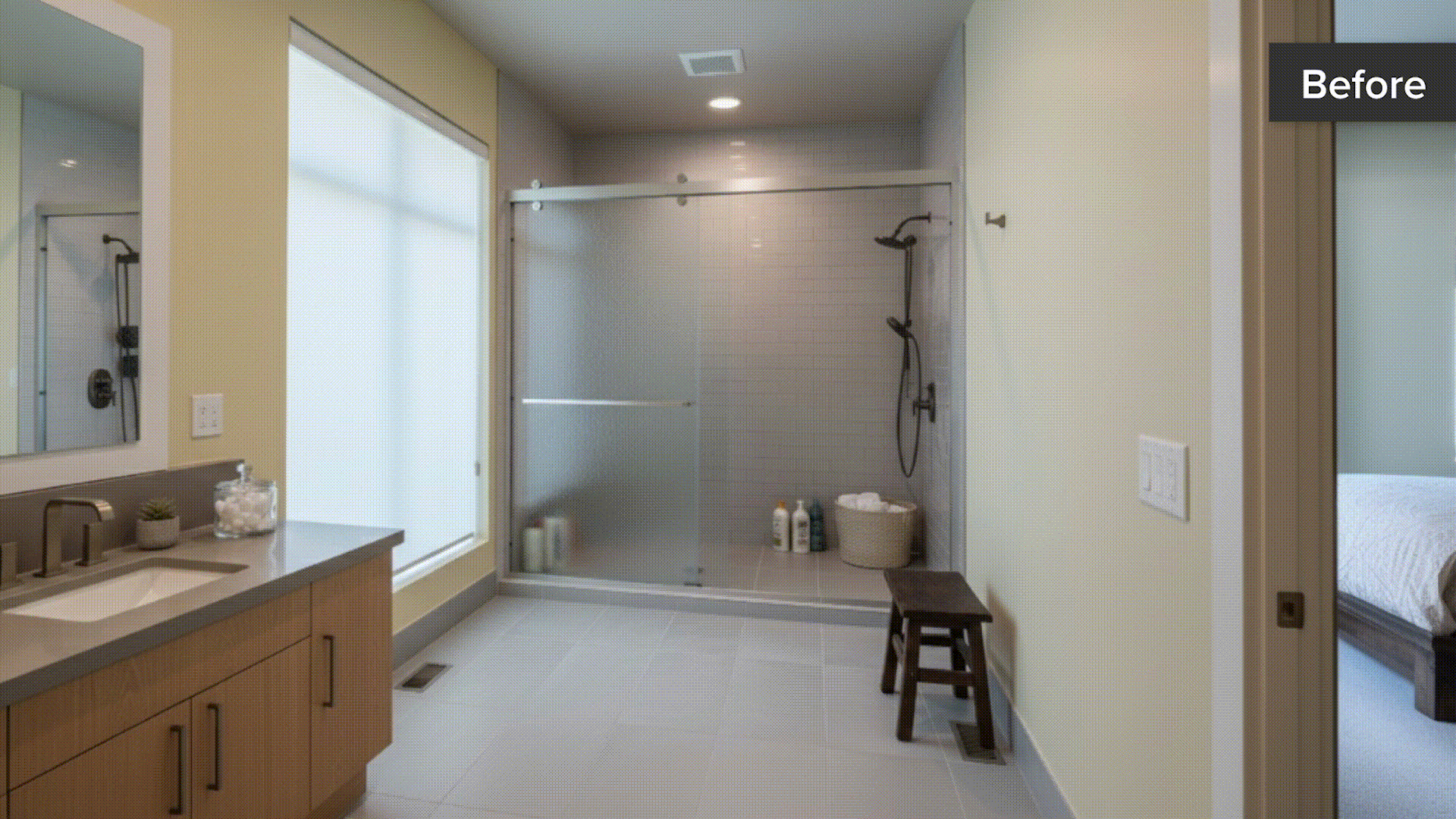 Before and after room transformation