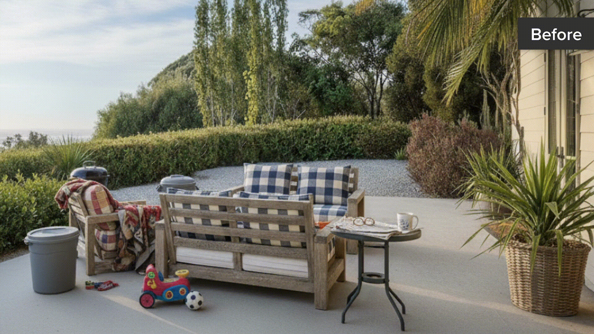 Before and after room transformation