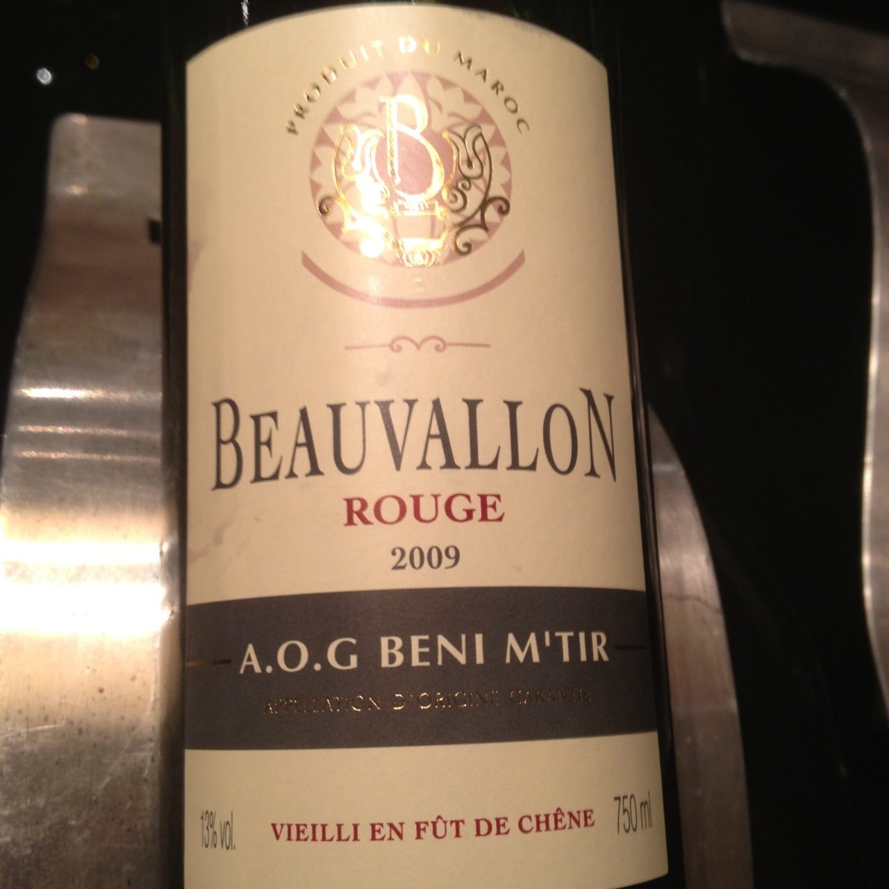 Les Celliers de Meknes Beauvallon Rouge Carignan