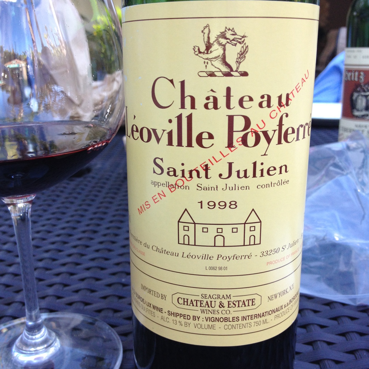 Château Léoville Poyferré Saint Julien Red Bordeaux Blend 1998 
