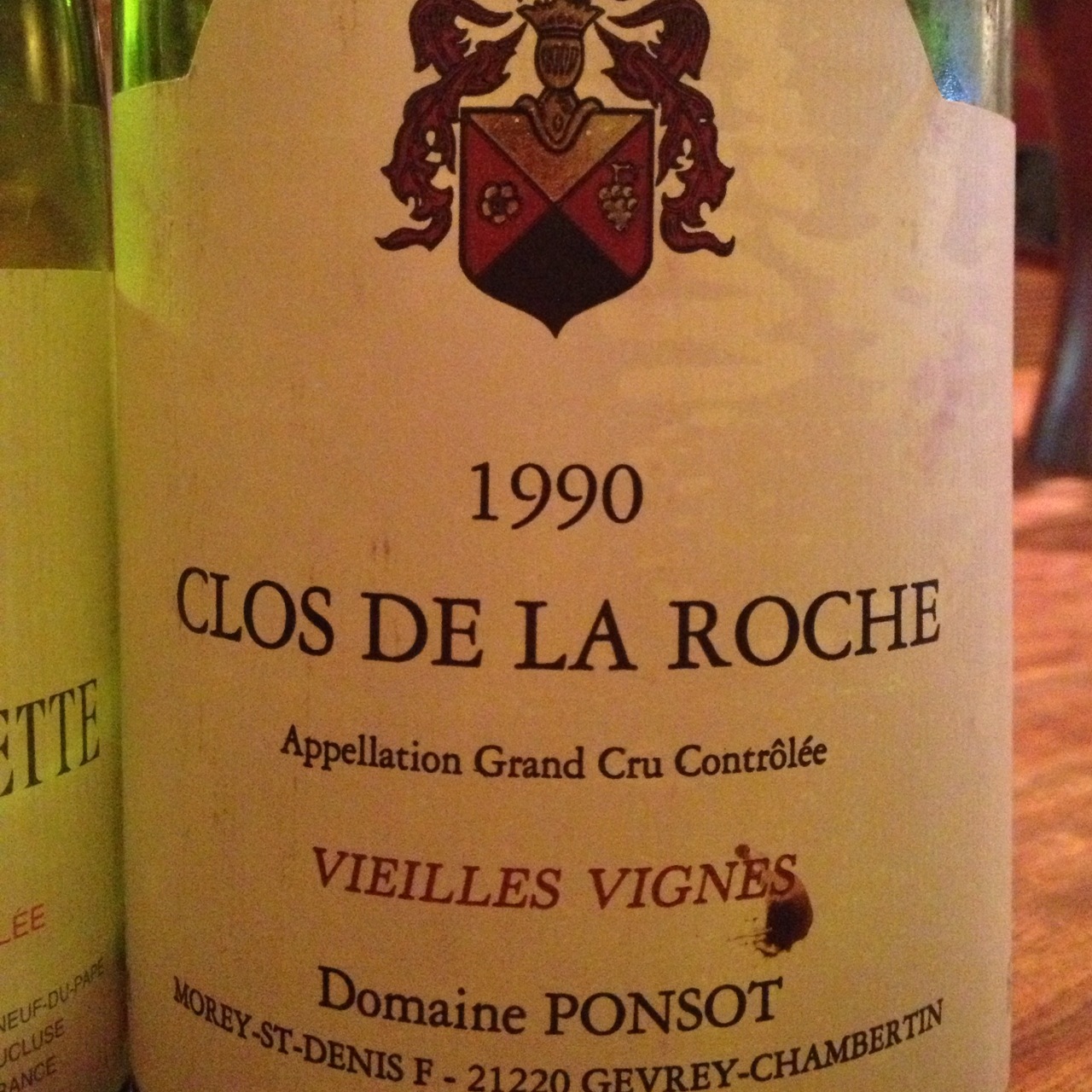 1990 Domaine Ponsot Cuvée Vieilles Vignes Clos de la Roche Grand