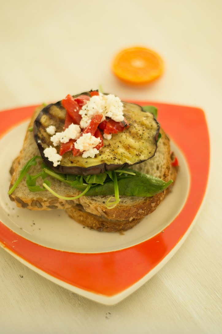 OpenFacedEggplantGoatCheeseSandwich Denise Austin
