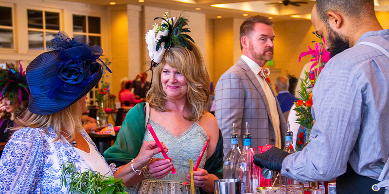 guests at bar in the oaks terrace room