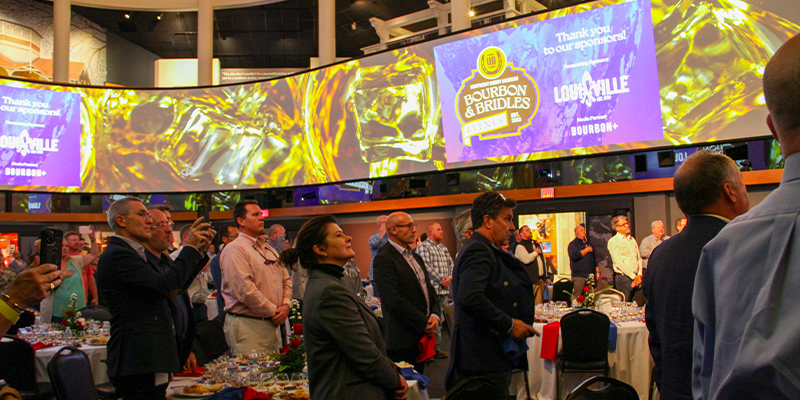 a bourbon event being held in the great hall
