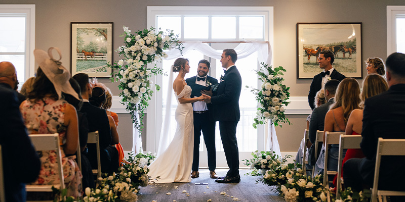 couple initiating ceremony at the 2nd floor gallery