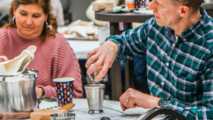 group making mint juleps