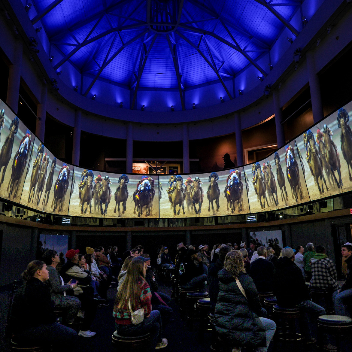 The Great Hall full of people watching the film The Greatest Race