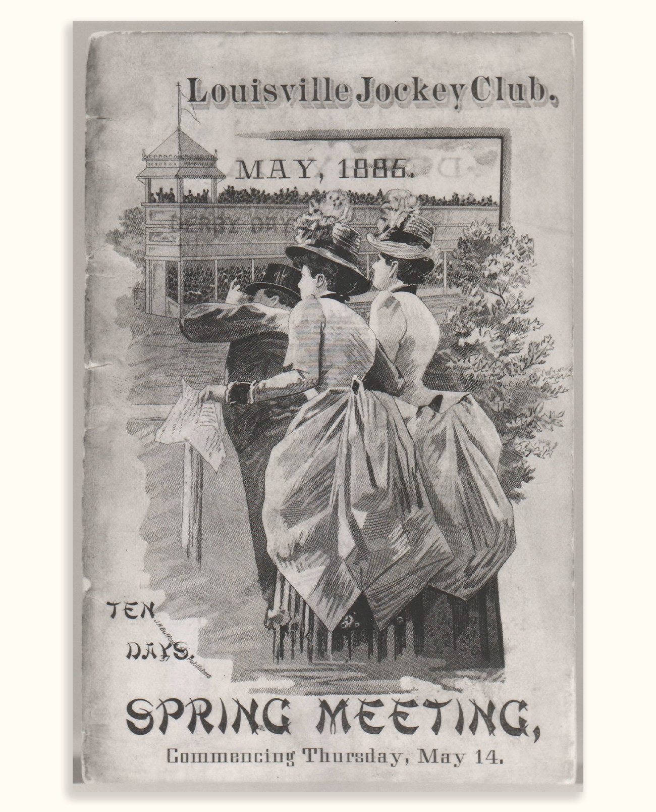 black and white photo of an 1886 derby newspaper