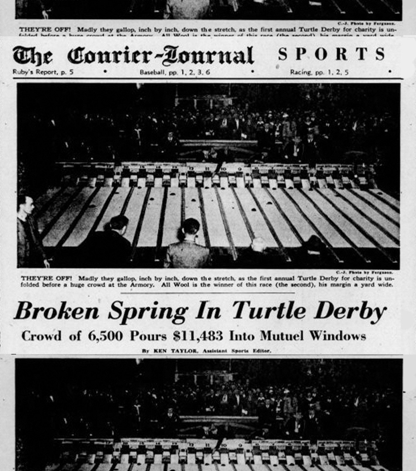a 1945 courier journal article featuring the kentucky derby