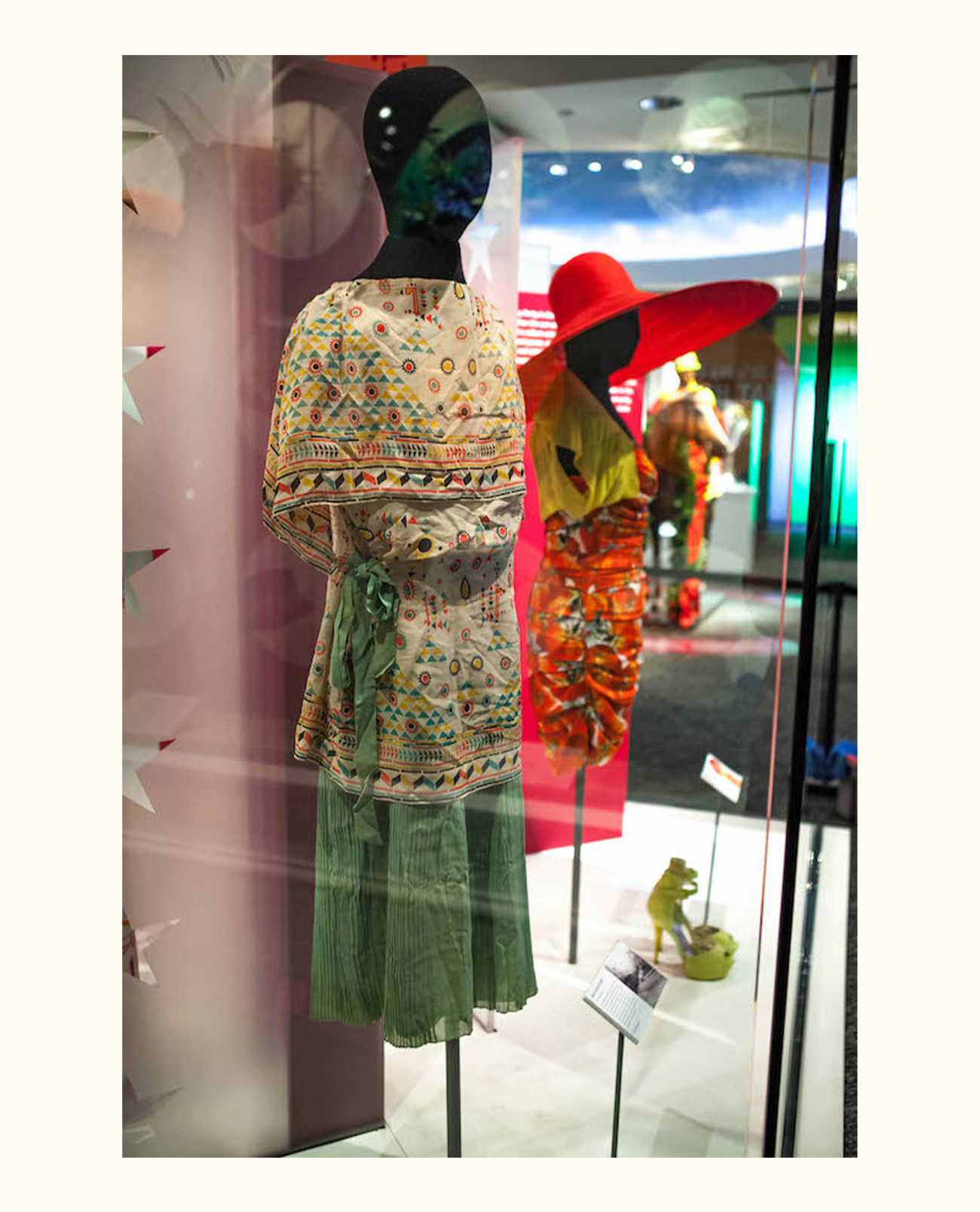 nelson and lauper outfits on display in the museum