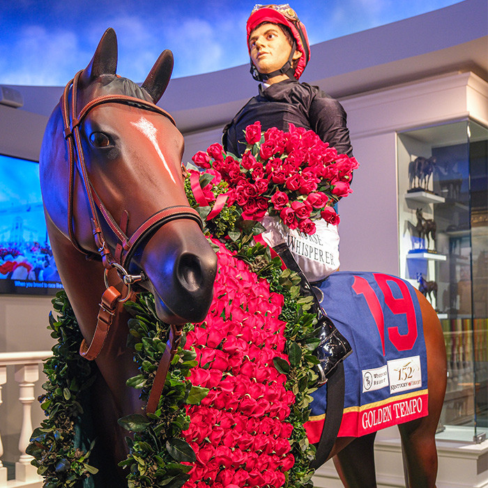 Golden Tempo replica statue in Winner's Circle exhibit