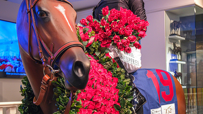 Golden Tempo replica statue in Winner's Circle exhibit