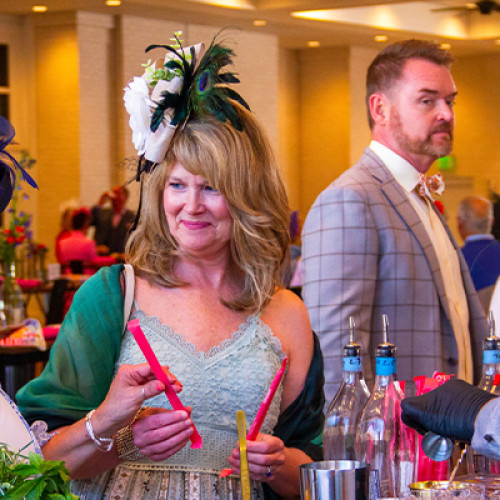 guests at bar in the oaks terrace room