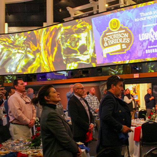 a bourbon event being held in the great hall