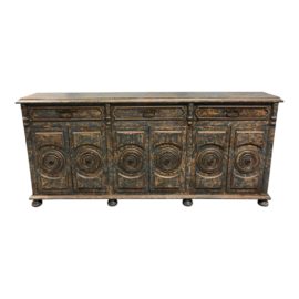 Handcrafted - 6-Door+3-Drawer Peruvian Distressed Sideboard