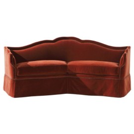 Vienna Angled Sofa In Red Velvet By Ebanista - Retail Price $12,000.00