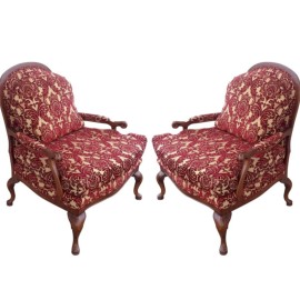 Custom Designer Berger Chairs, Pair - Retail Price: $5,000.00