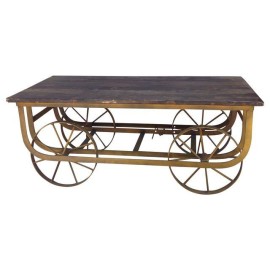 Wooden and Steel Coffee Table - Retail Price $1,100.00