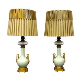 Antique Gilded Lamps, Pair - Retail Price: $6,000.00