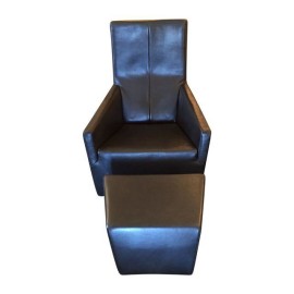 Leather Chair + Ottoman From Label Furniture - Retail Price: $2,500.00