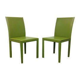 Crate & Barrel Folio Kiwi Side Chairs, Pair