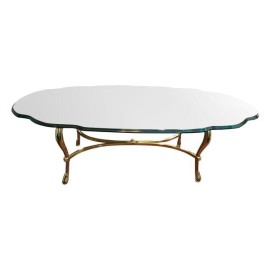 La Barge Glass Top Coffee Table