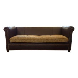 Old Hickory Tannery Leather Sofa With Two Cushions- Retail Price: $6,345.00