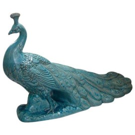 Aqua Porcelain Peacock From The Global Views - Retail Price: $2,248.00