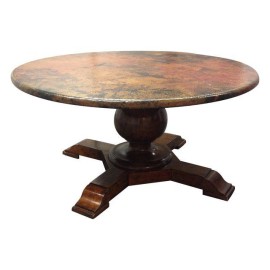 Hammered Copper Pedestal Dining Table