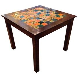 One-Of-A-Kind Custom Designed Hand Crafted Tile Square Table - Retail Price: $2,100.00