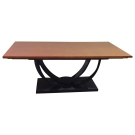 Ebony & Birdseye Pedestal Foyer/Dining Table