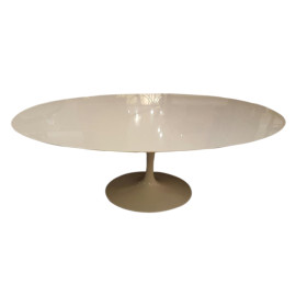 Saarinen Oval Dining Table + White Crystal Marble, Retail Price: $12,000.00