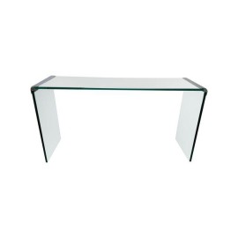 Leon Rosen Glass and Chrome Console Table for Pace