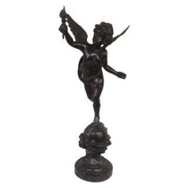 Bronze Statue of Cherub With Torch