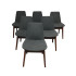 Set of Six Soho Concept Eiffel Grey Camira Chairs. Original Price: $2,508.00