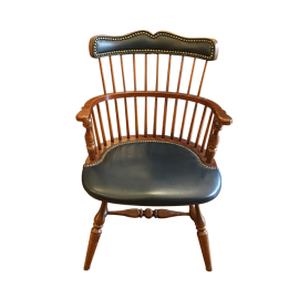 Frederick Duckloe & Bros. Leather Captains Chair with Nail Head Detail