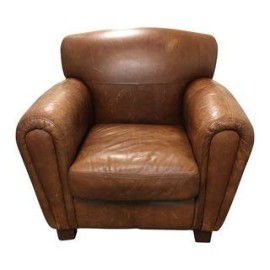 Thomasville Cognac Leather Club Chair