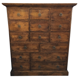 Large Rustic Fifteen Drawer Dresser
