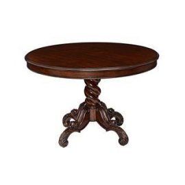 NEW Round Twist Mahogany Table. Original Price: $1,550.00