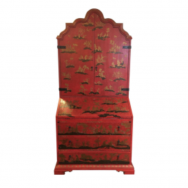 Baker Red Chinoiserie Desk