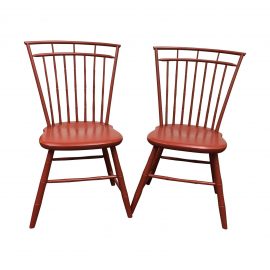 Pair of Rustic Orange Side Chairs