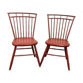 Pair of Rustic Orange Side Chairs