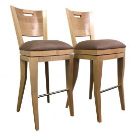 Set of Two Berman Rosetti "Foal" Barstools. Original Price: $3,960