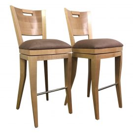 Set of Two Berman Rosetti "Foal" Barstools. Original Price: $3,960